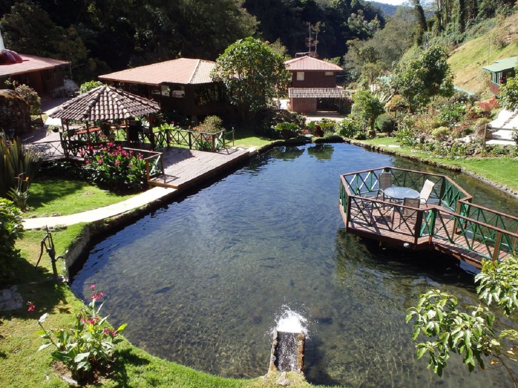 The beautiful fish pond in San Gerardo de Dota Costa Rica