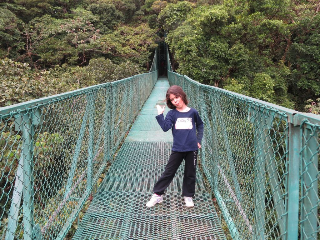 A Hanging bridge in the Arenal area of ​​Costa Rica