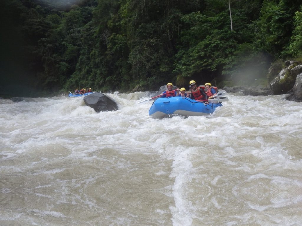 Fast moving rafting in Costa Rica