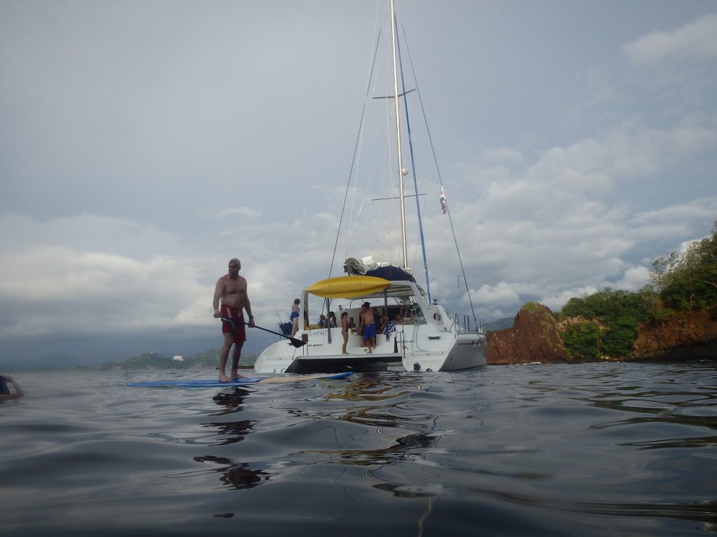 SUP during a catamaran tour in Costa Rica