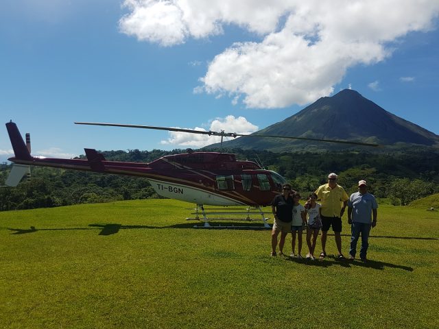 Family helicopter ride around Arenal Volcano